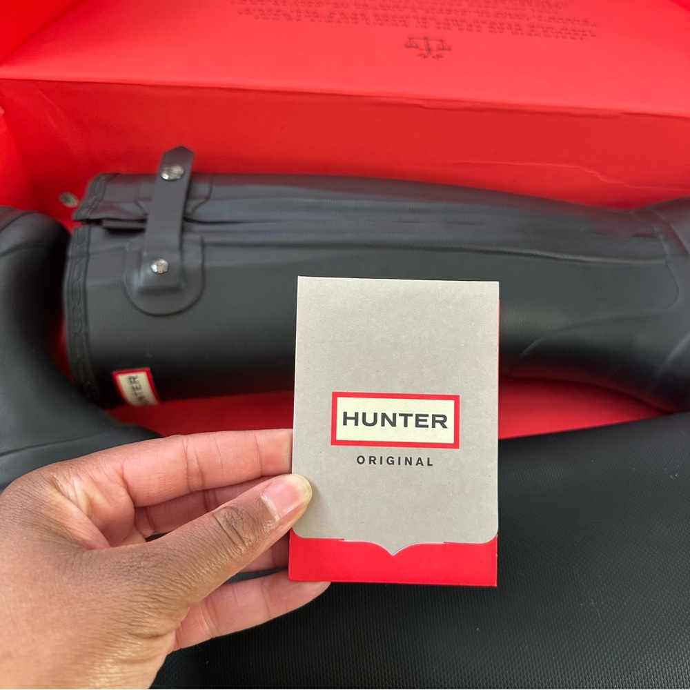 Hunter Original Slim TexLeg Zipper Rain Boots *Sz 9 - Picture 5 of 17